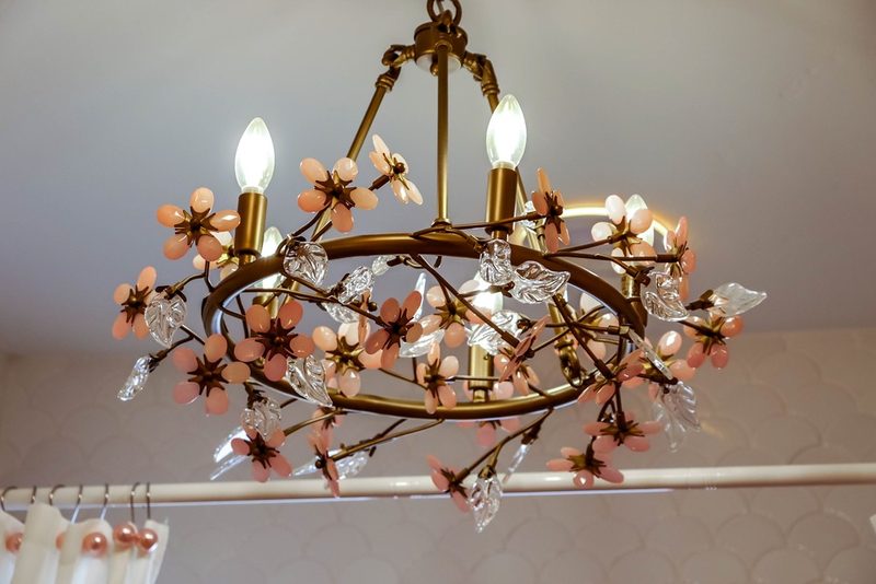 Whimsical floral chandelier, by KDC Interiors