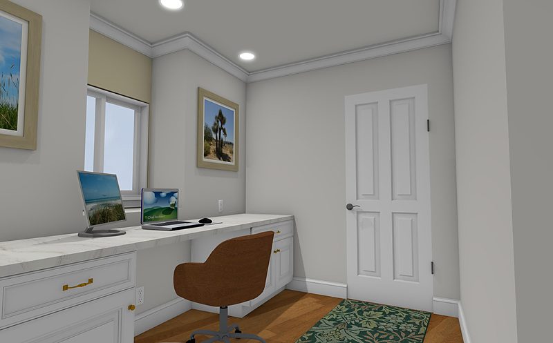 Design rendering of the home office plan, by KDC Interiors